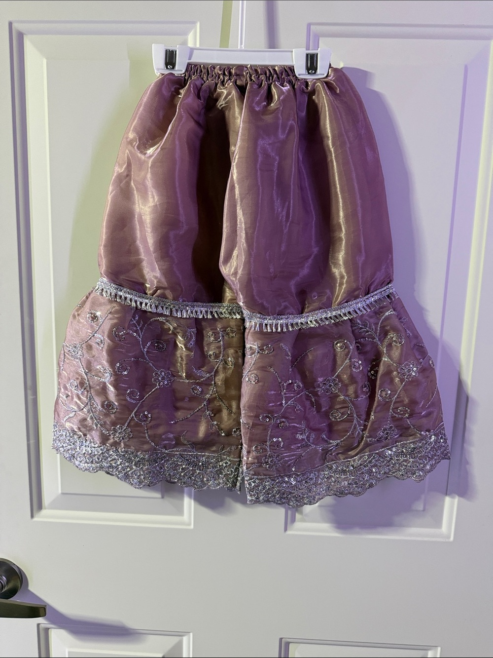 Kids Gharara Set Mauve/Silver 3pc Festive Outfit - Picture 11 of 15